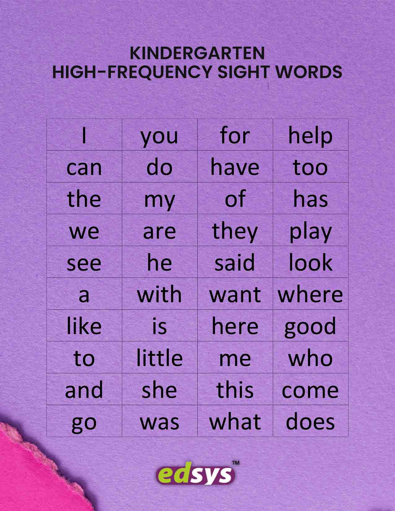 sight words