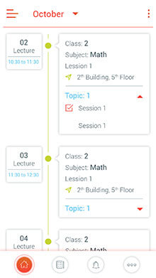 Check subject wise sessions for the day